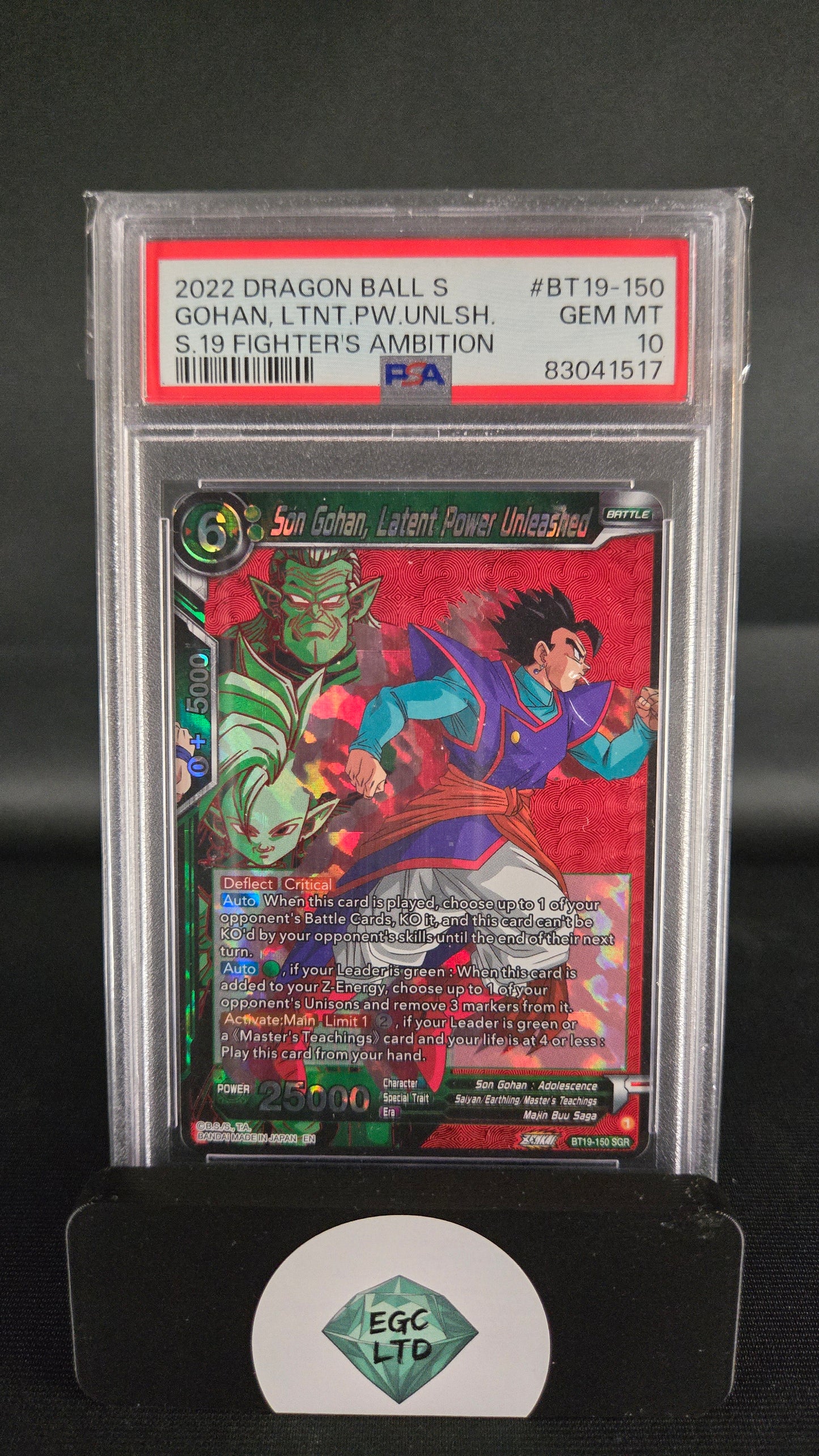 Son Gohan, Latent Power Unleashed #BT19-150- 2022 Dragon Ball Super - PSA 10