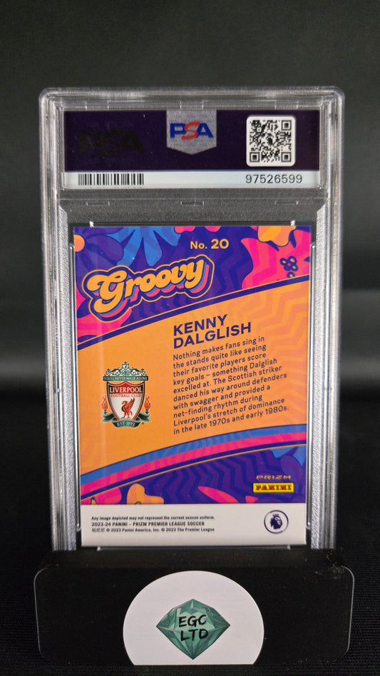 Kenny Dalglish #20 - 2023 Prizm Premier League Groovy - PSA 9