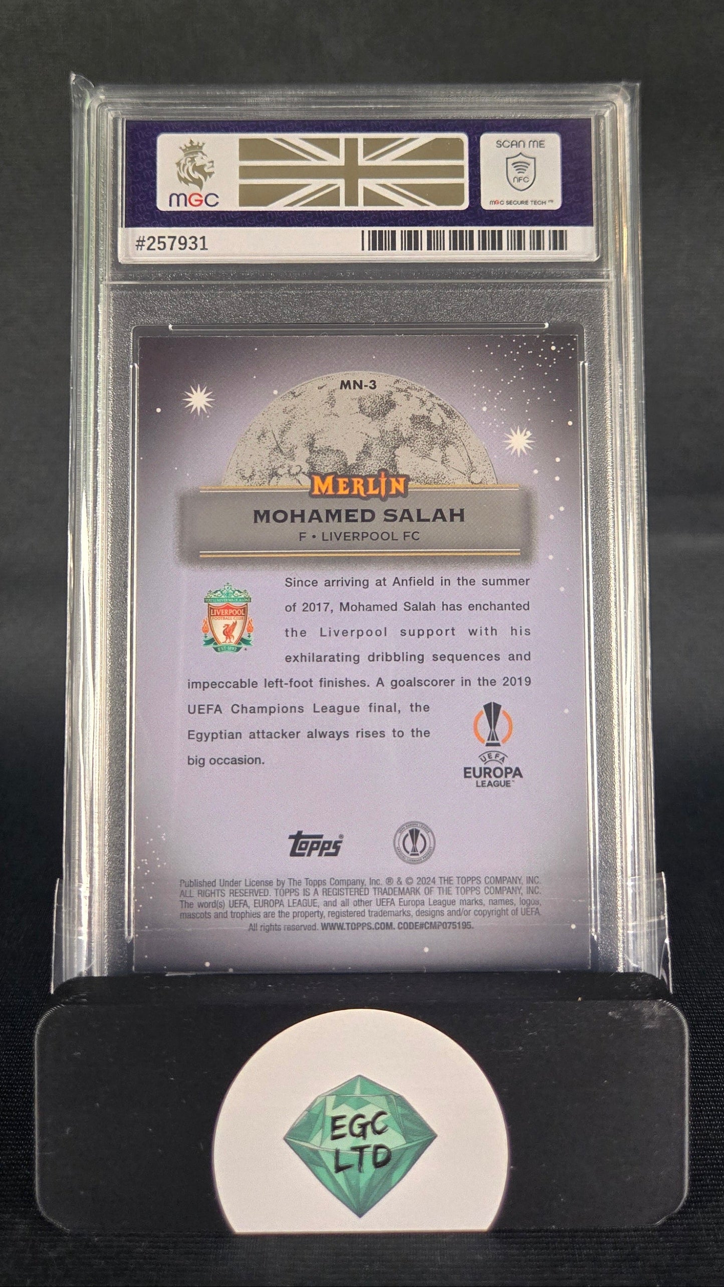 Mohamed Salah #3 - 2024 Topps Merlin - Mystic Nights - MGC Grade 9