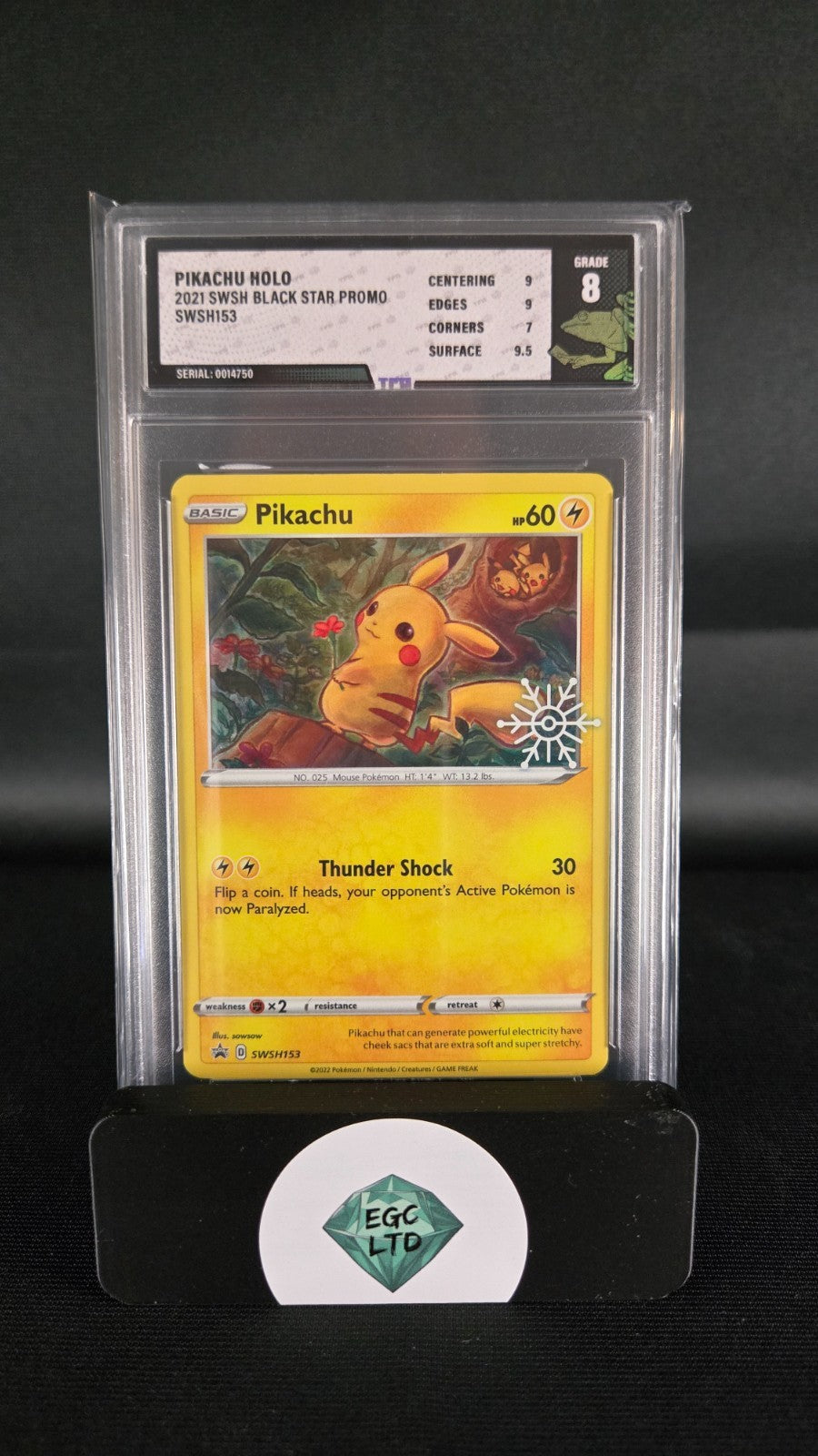 Pikachu #SWSH153 - 2021 Black Star Promo - Tree Frog Grading - 8