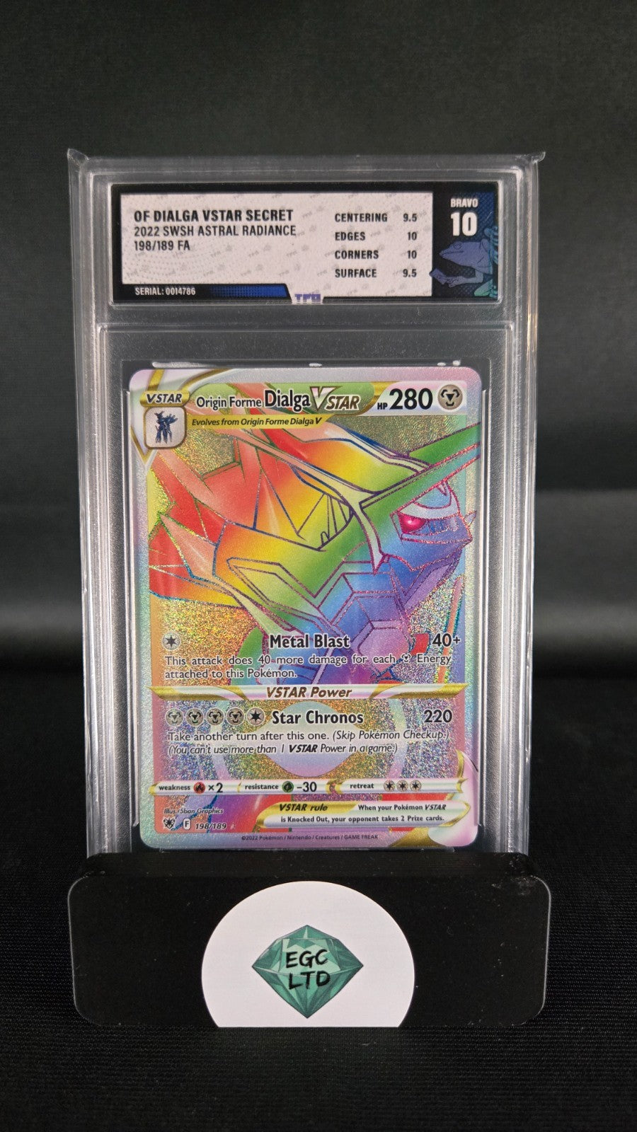 Origin Forme Dialga VSTAR #198 - 2022 Astral Radiance - Tree Frog Grading - 10