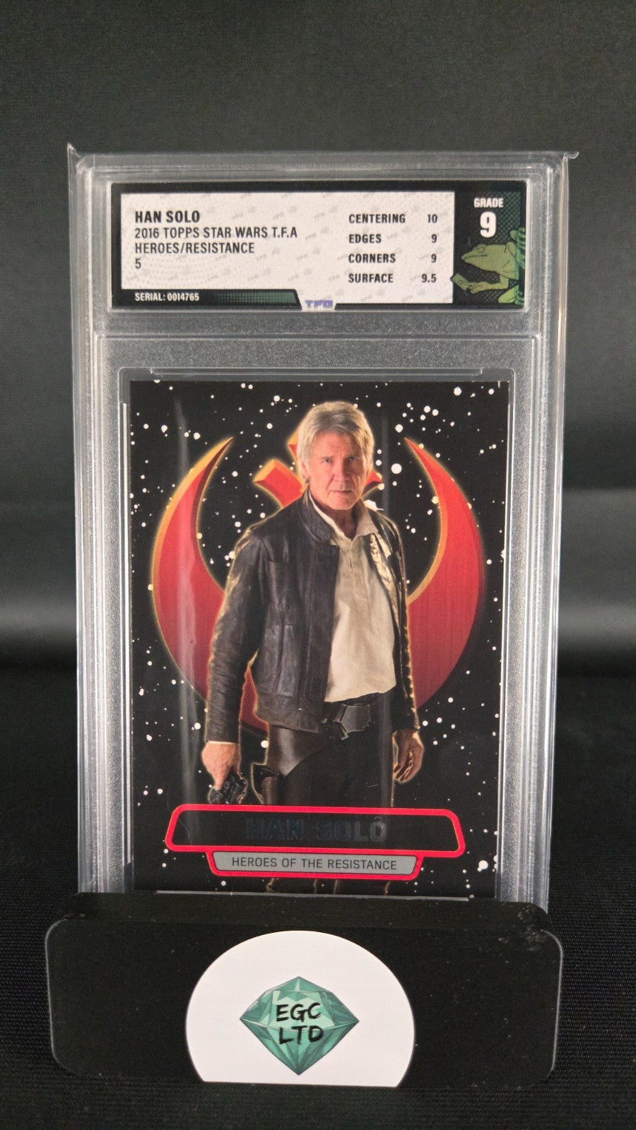 Han Solo - 2016 Topps, The Force Awakens - Tree Frog Grading - 9