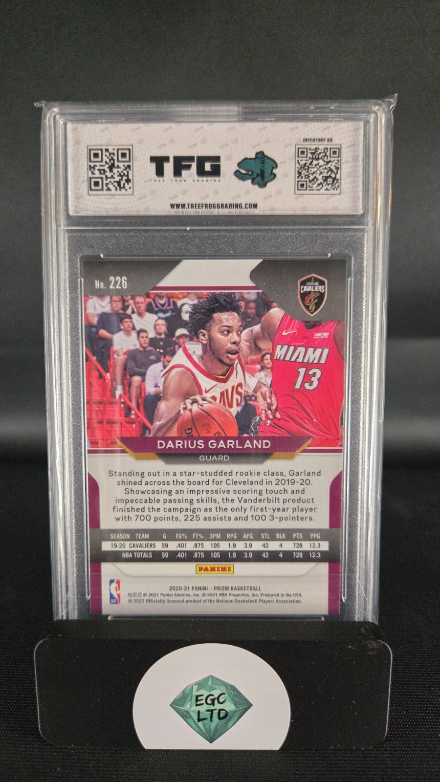 Darius Garlard #226 - 2020-21 Panini Prizm - Tree Frog Grading - 9