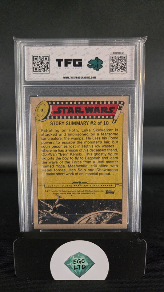 Han says good-bye #42 (green) - 2015 Topps - Tree Frog Grading - 9