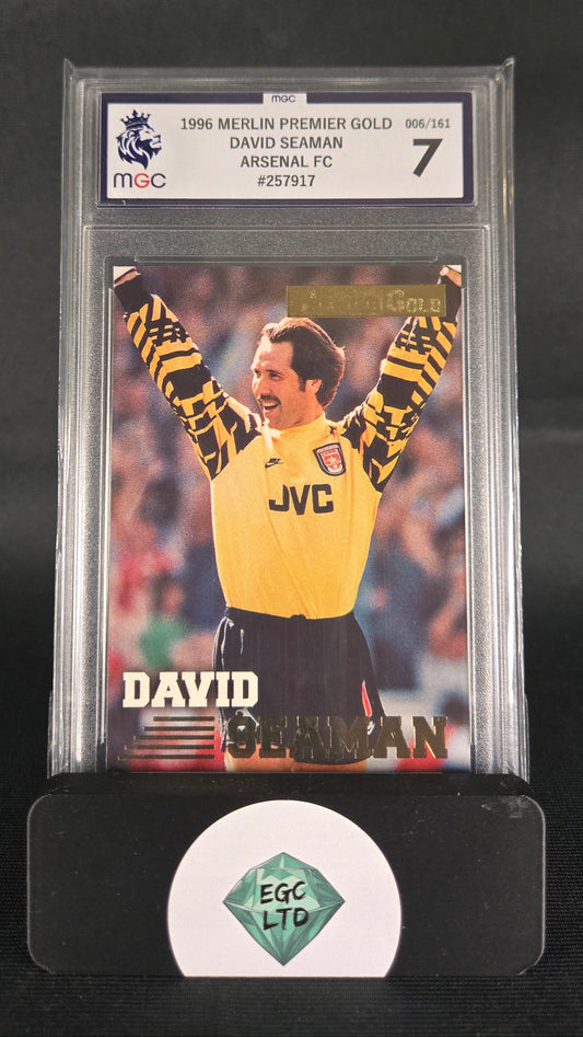 David Seaman #6/161 - 1996 Merlin Premier Gold - Arsenal FC - MGC Grade 7