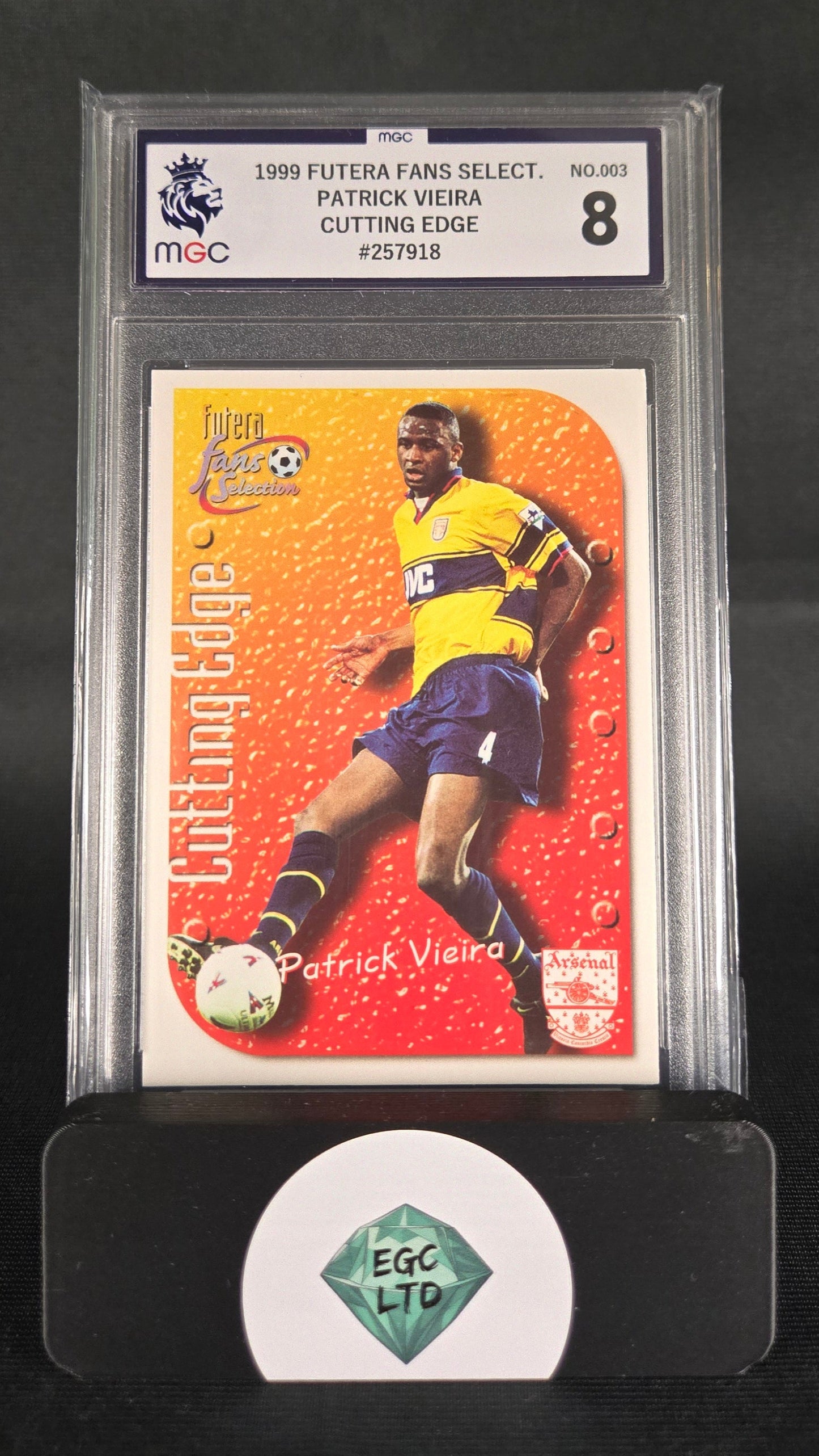 Patrick Vieira #3 - 1999 Futera Fans Select - Cutting Edge - MGC Grade 8