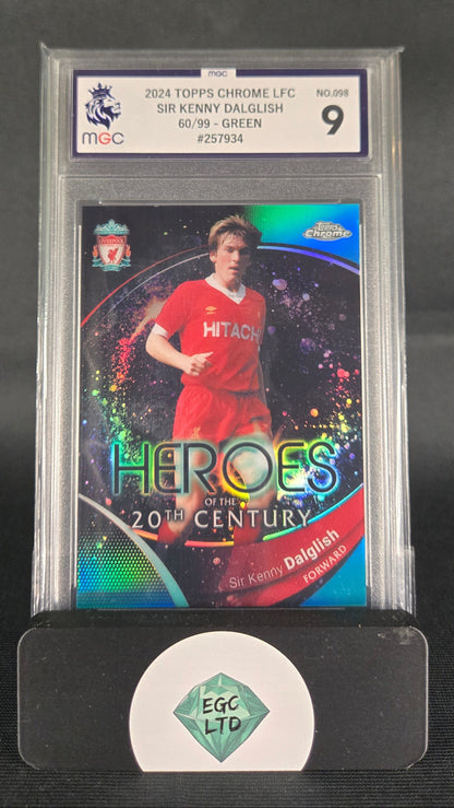 Sir Kenny Dalglish #98 - 2024 Topps Chrome LFC- Green - MGC Grade 9