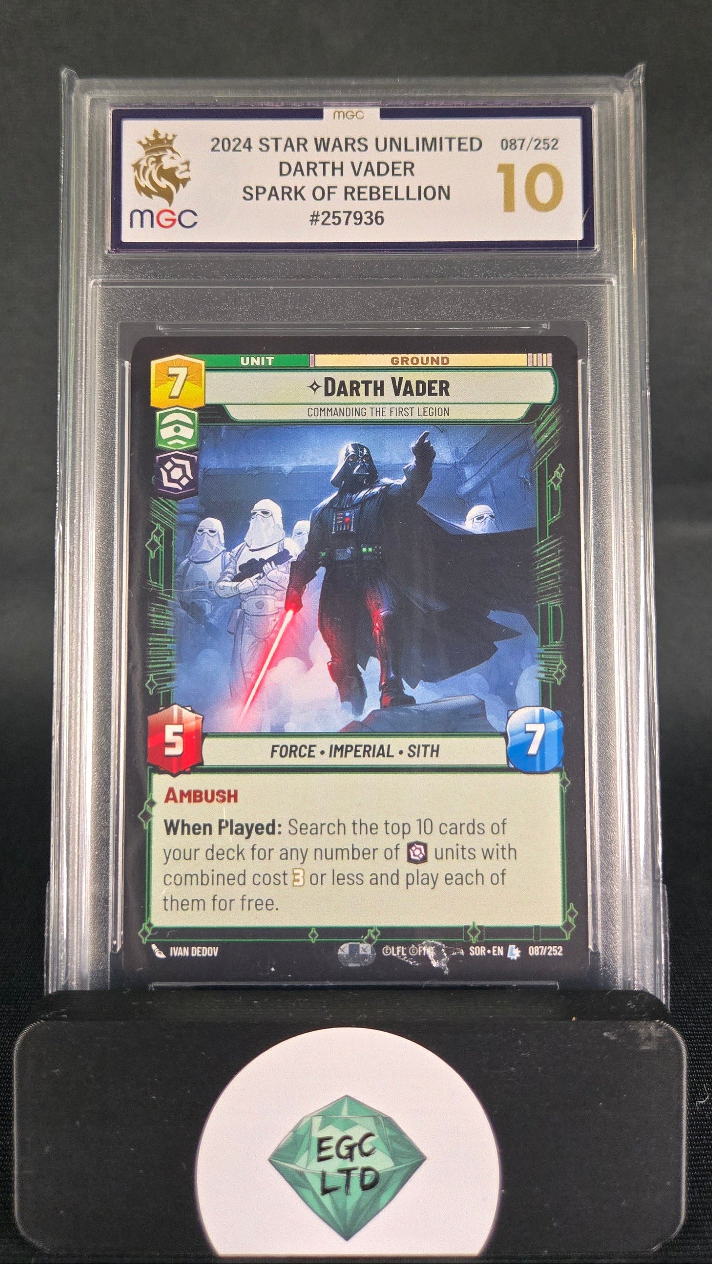 Darth Vader - 2024 Star Wars Unlimited - Spark of Rebellion - MGC GM MT 10