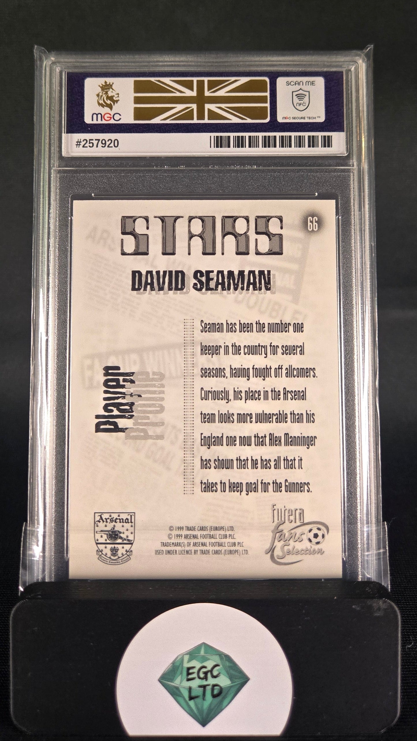 David Seaman #66 - 1999 FUTERA Fans Select - MGC GM MT 10