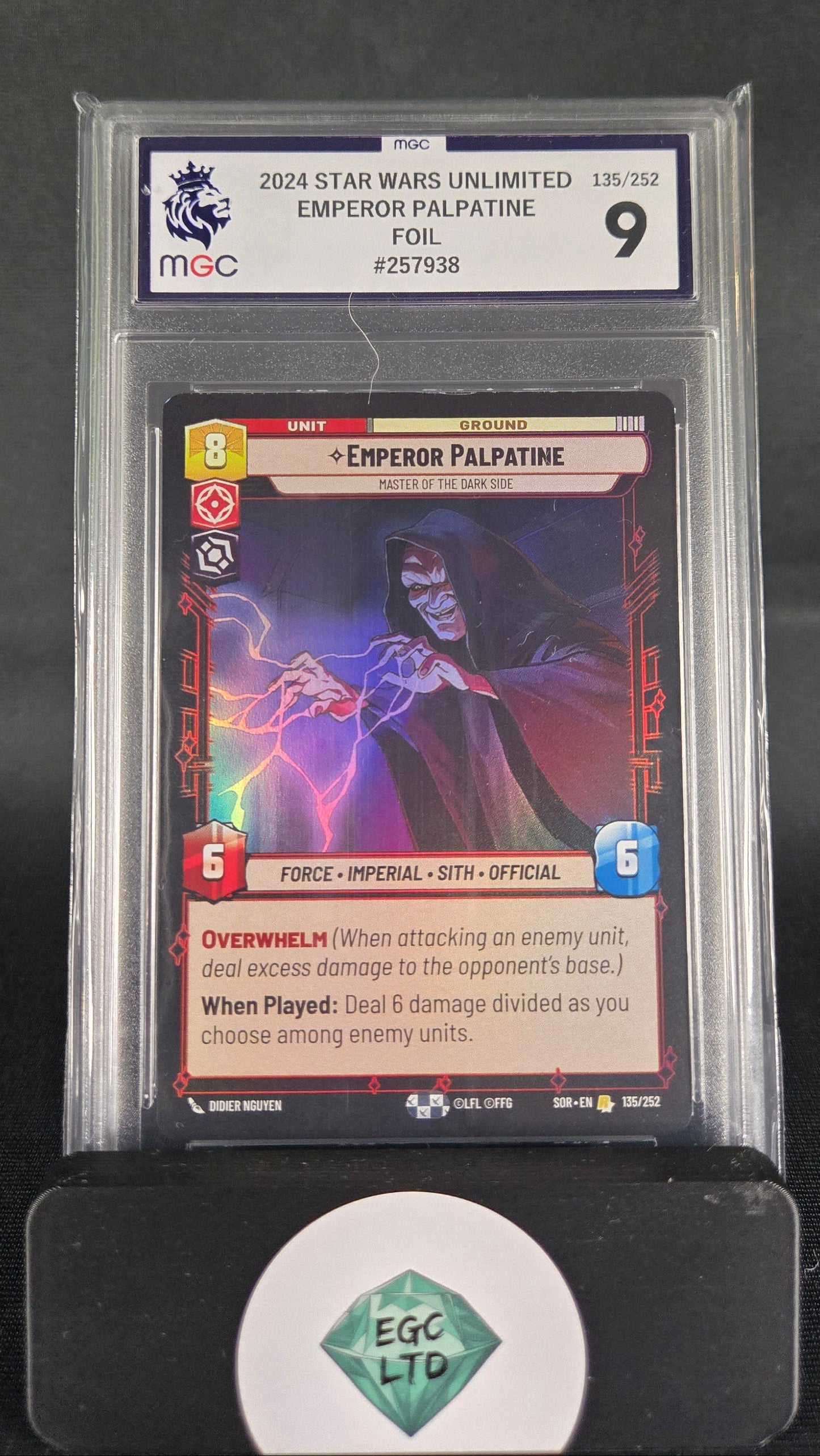 Emperor Palpatine #135 - Star Wars Unlimited - Foil - MGC Grade 9