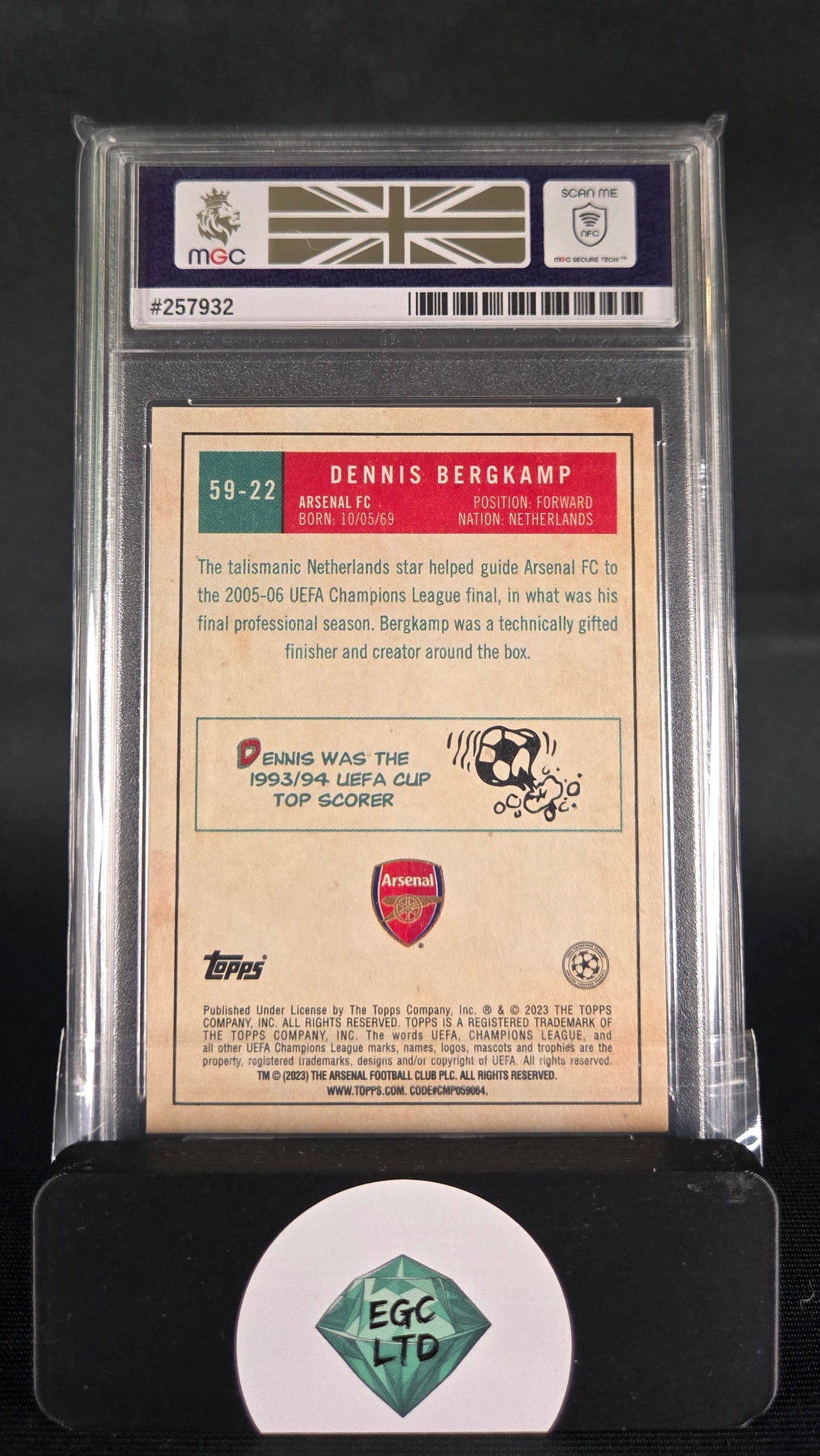 Dennis Bergkamp #59-22 - 2023 Topps UCC Flagship - MGC Grade 9