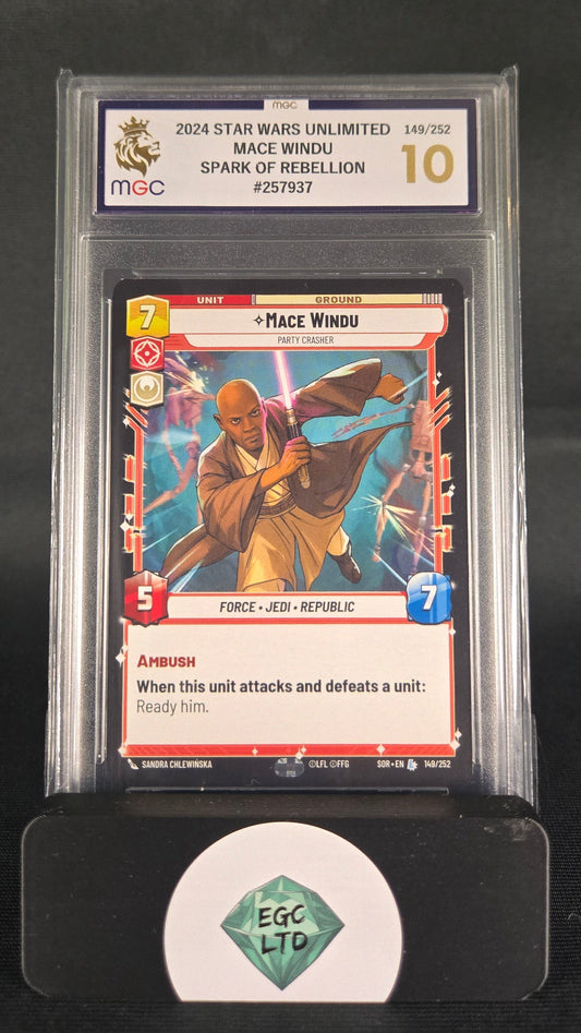 Mace Windu #149 - 2024 Star Wars Unlimited - Spark of Rebellion - MGC GM MT 10