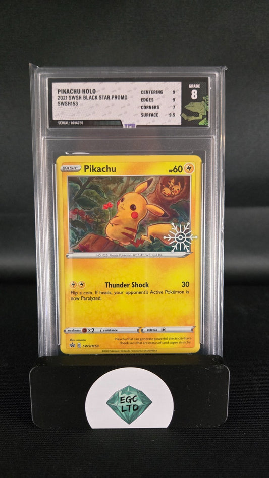 Pikachu #SWSH153 - 2021 Black Star Promo - Tree Frog Grading - 8