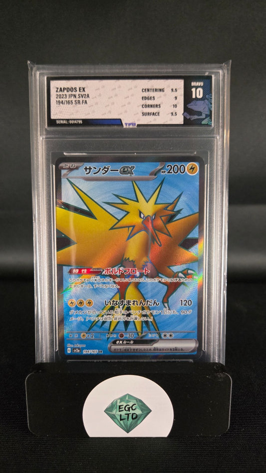 Zapdos ex #194 - 2023 sv2a - Tree Frog Grading - BRAVO 10