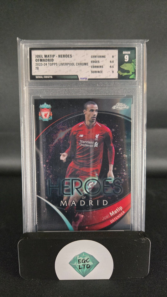 Joel Matip, Heroes of Madrid #78 - 2023 Topps Chrome - Tree Frog Grading - 9