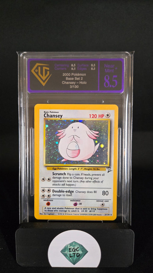 Chansey Holo - 2000 Base Set 2 - Universal Grading - 8.5