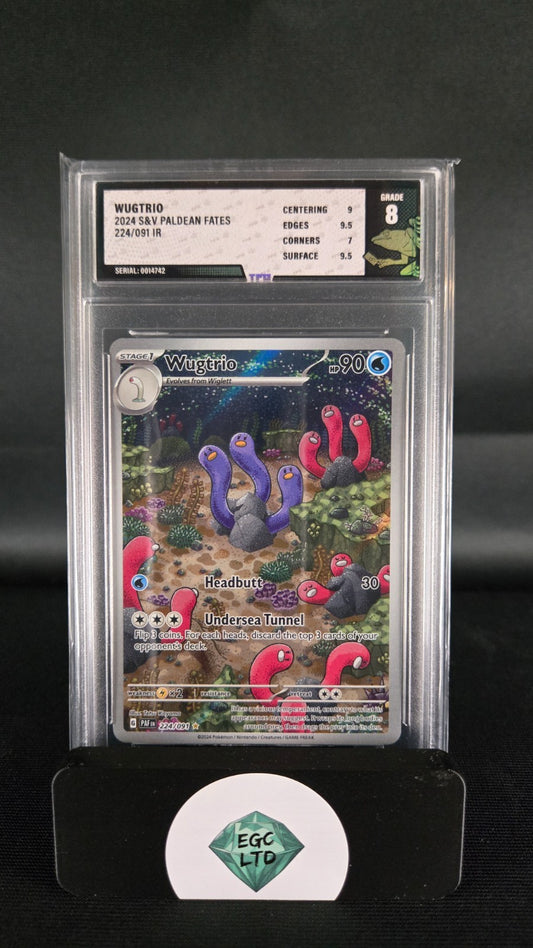 Wugtrio #224 - 2024 Paldean Fates - Tree Frog Grading - 8