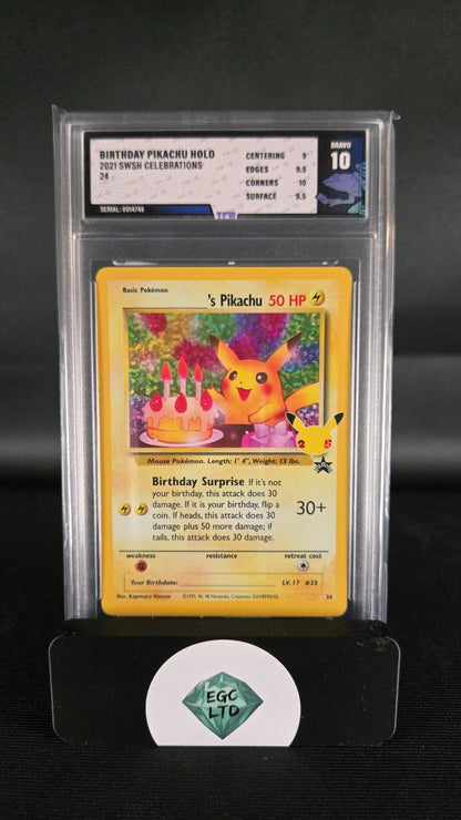 Birthday Pikachu Holo #24 - 2021 Celebrations - Tree Frog Grading - BRAVO 10