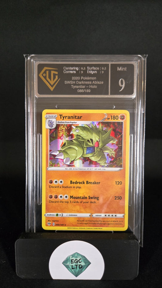 Tyranitar Holo 088/189 - 2020 SWSH Darkness Ablaze - Universal Grading - 9