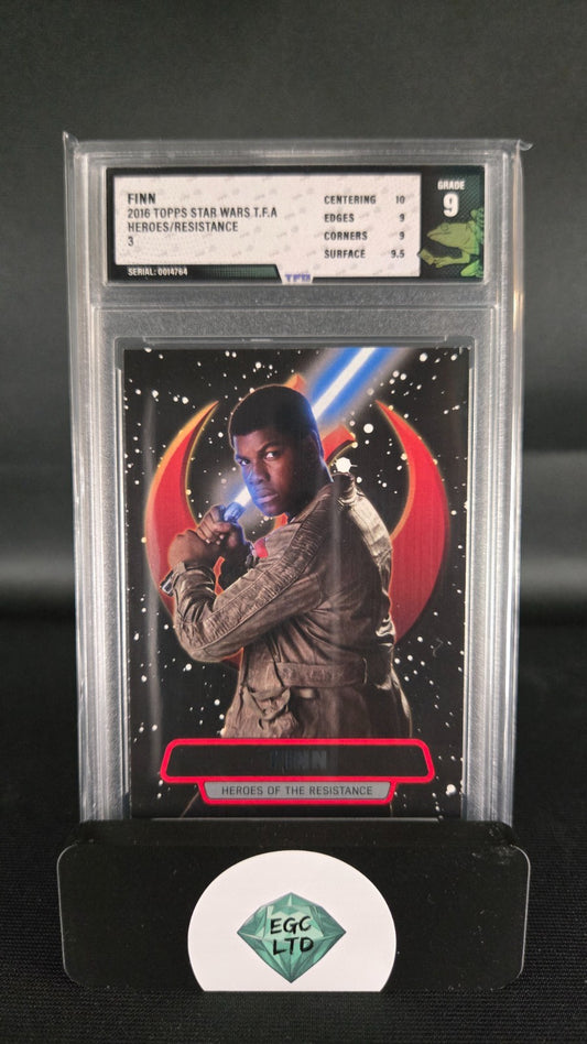 Finn #3 - 2016 Topps, The Force Awakens - Tree Frog Grading - 9