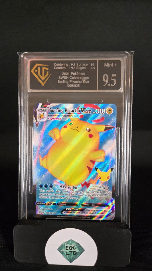 Surfing Pikachu VMAX 009/025 - 2021 SWSH Celebrations - Universal Grading - 9.5